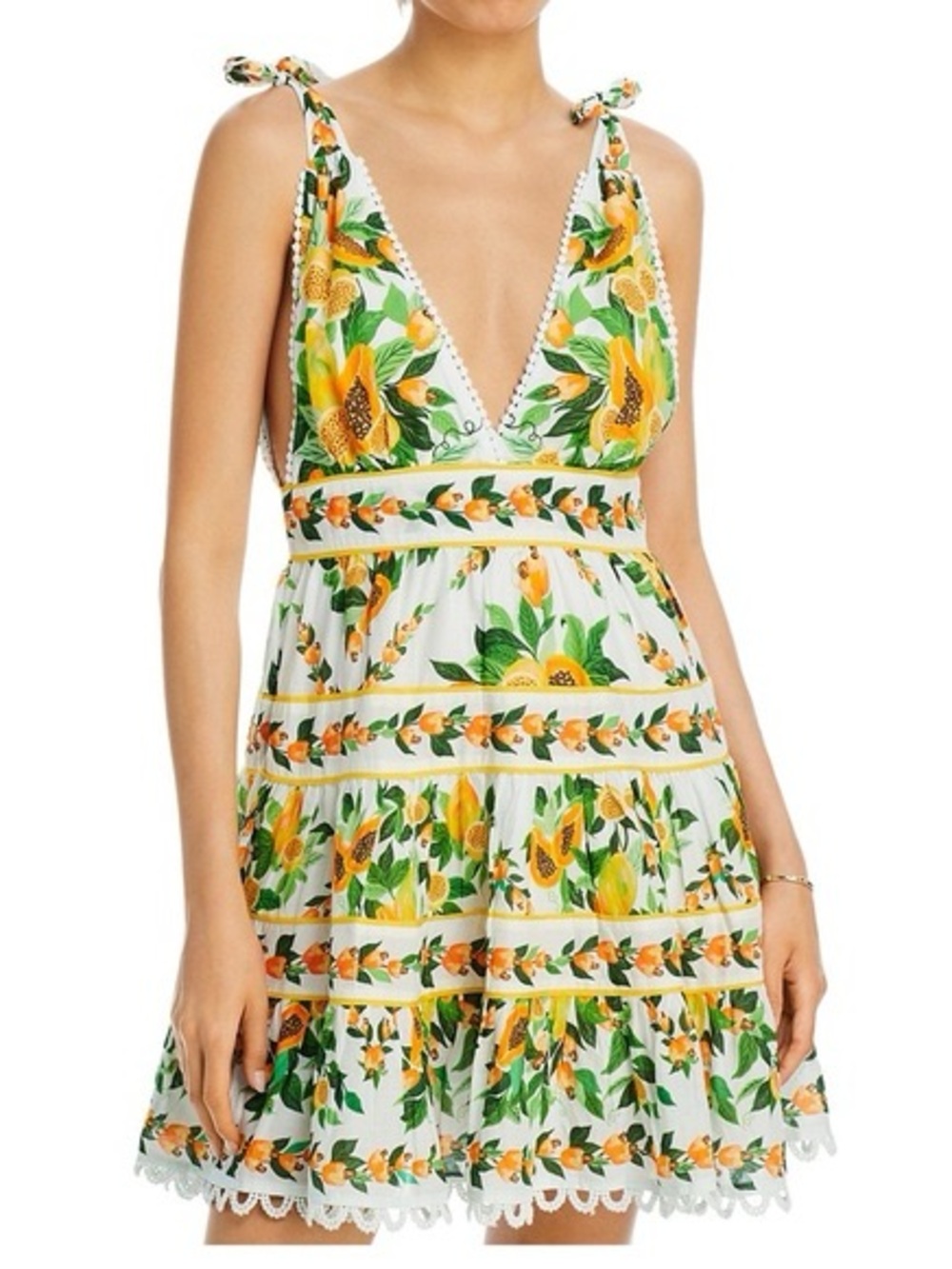 Farm Rio Womens Papaya Salad Scarf Mini Dress Size M